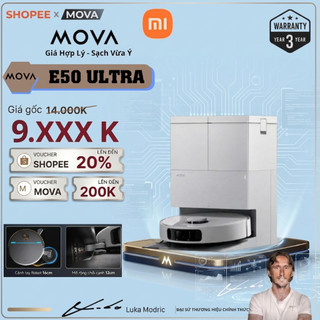 Mova E50 Ultra Trắng/Đen Bản Quốc Tế - Robot Hút Bụi Giặt Sấy Giẻ, Tính Năng Cao Cấp Xòe Giẻ Lau Sát Tường - Chính Hãng