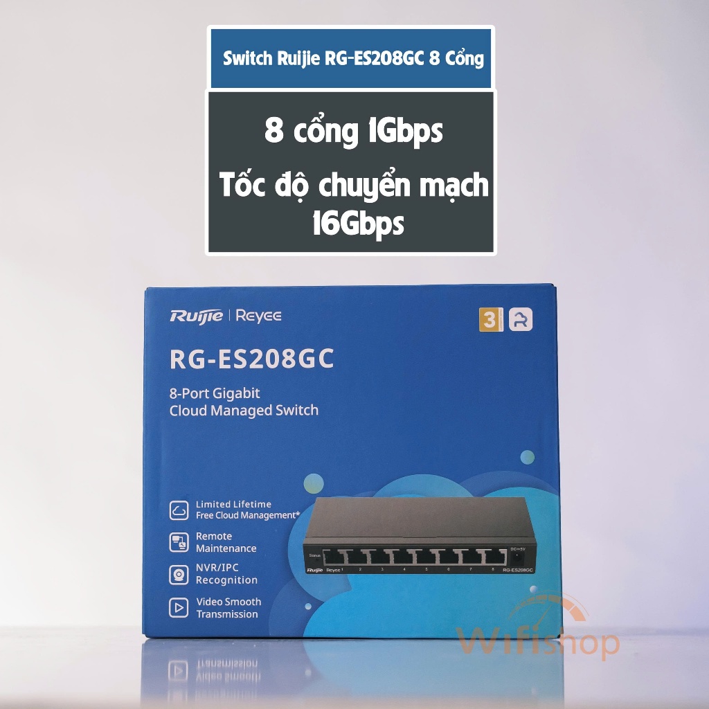 [ สวิตช์เครือข่าย ] Ruijie RG-ES208GC 8-Port Gigabit Smart Cloud Managed Switch