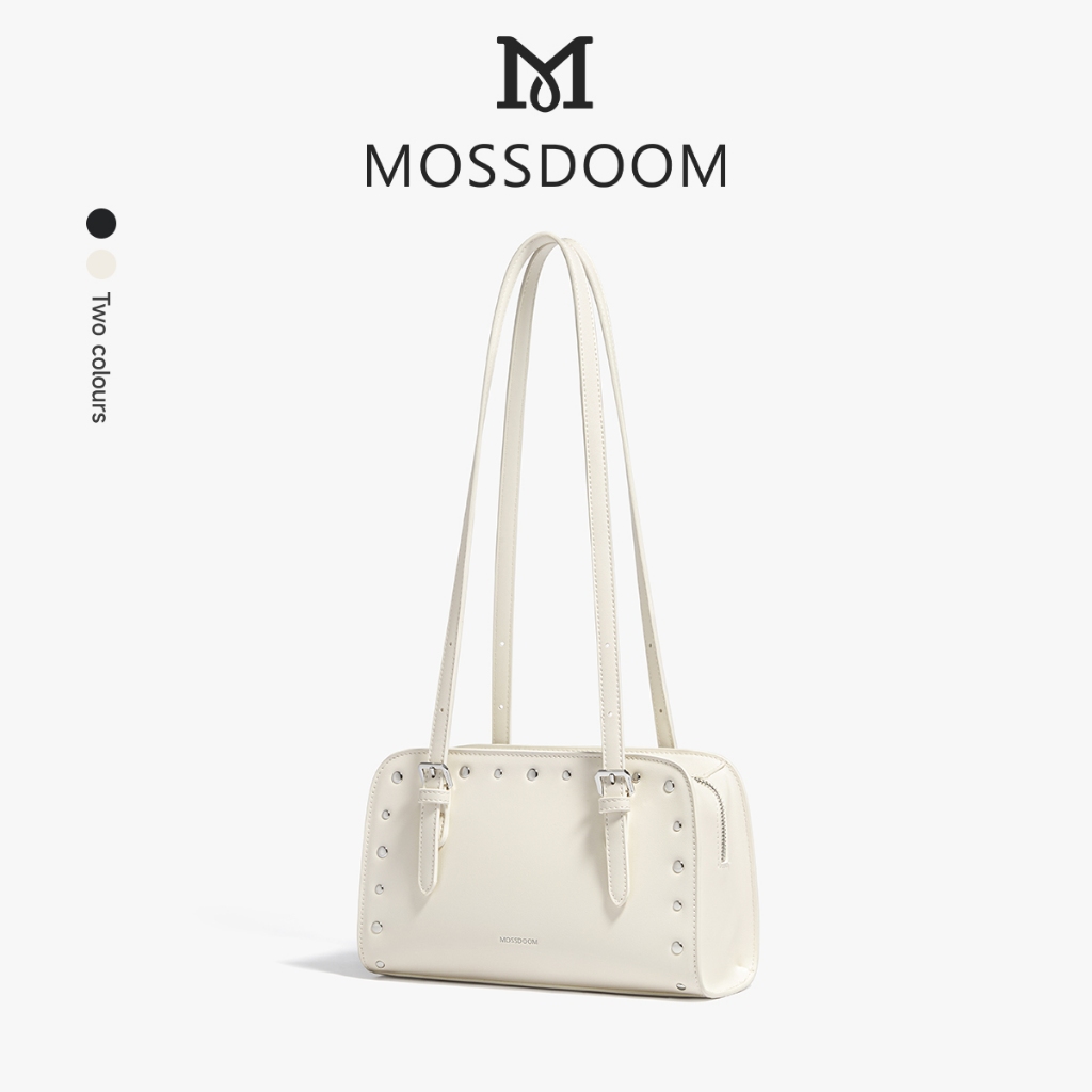 MOSSDOOM Veyla กระเป๋าผู้หญิงกระเป๋าสะพายไหล่หมุดหรูหราเรียบง่ายรักแร้ Tote กระเป๋าถือแฟชั่น
