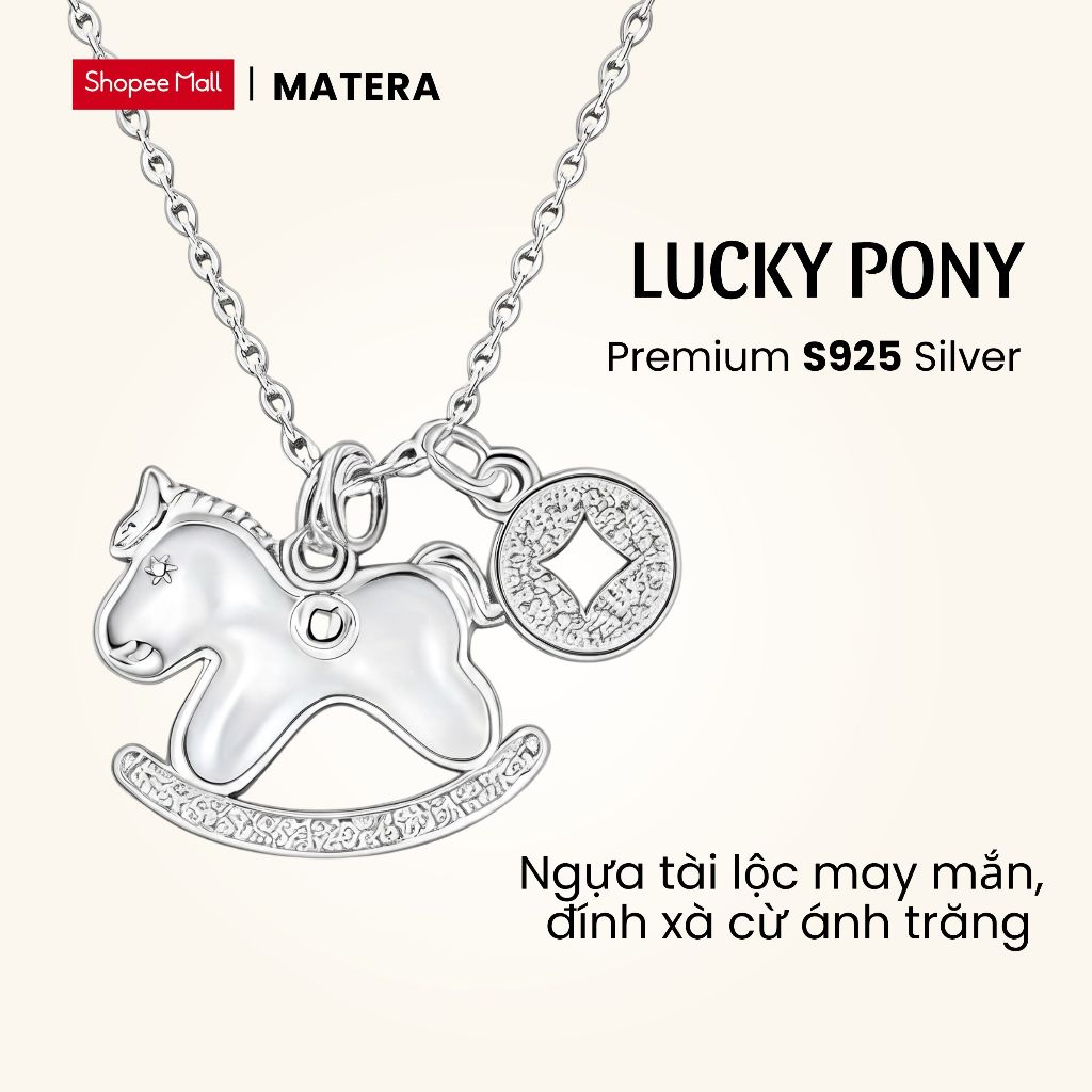 [สินค้าใหม่] สร้อยคอเงิน Lucky Pony MATERA S925 ม้านําโชคพร้อมมุกแม่ MDC95