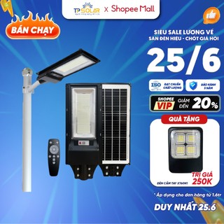 Đèn Đường Liền Thể Năng Lượng Mặt Trời TP SOLAR 200W, Chiếu Sáng 100m2 Xuyên Đêm, Cảm Biến Chuyển Động TP.LT01.200