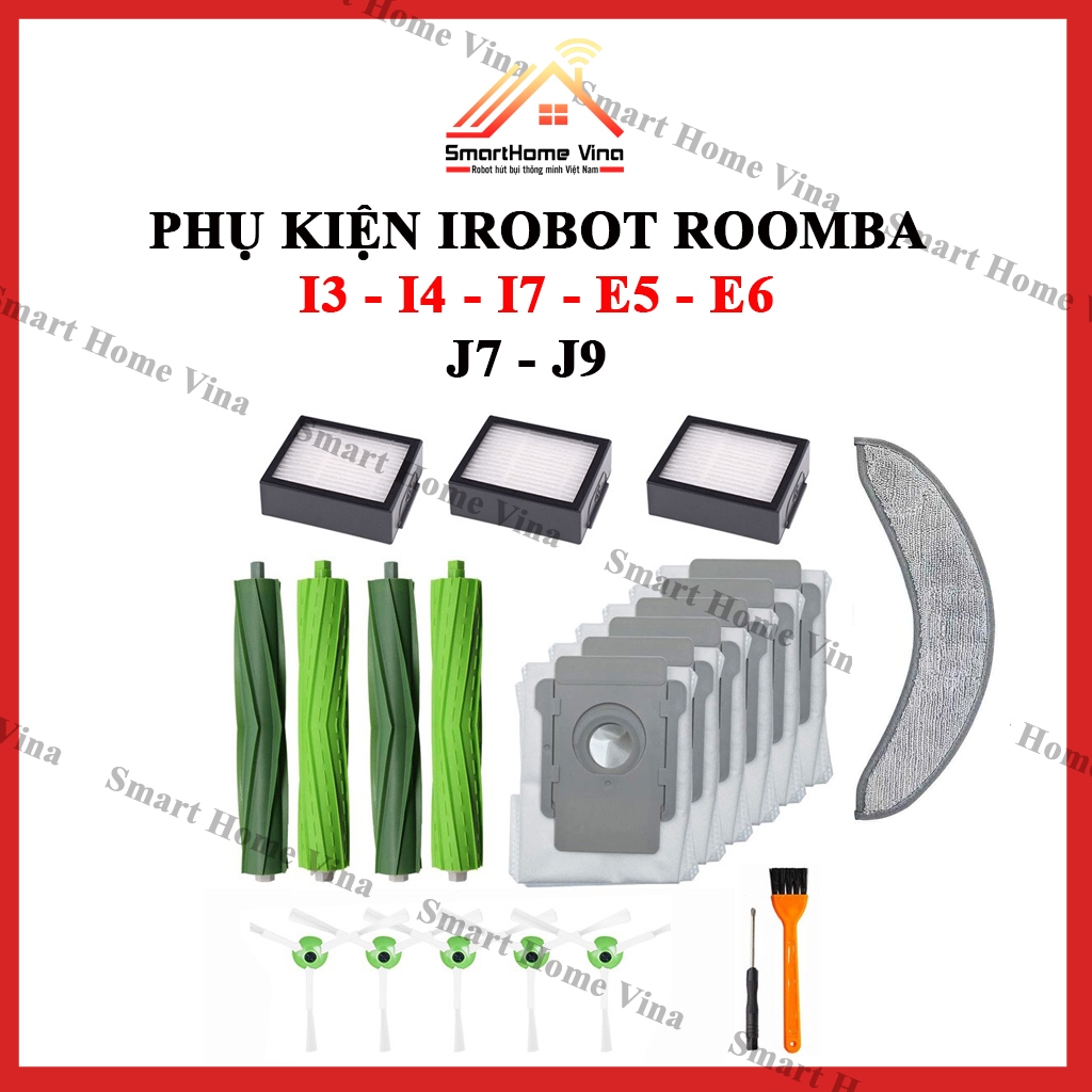 Irobot Roomba I3, I4, I7, E5, E6, J7, J9 อุปกรณ์เสริมเครื่องดูดฝุ่นหุ่นยนต์ กรองฝุ่นแปรงด้านข้างแปรง