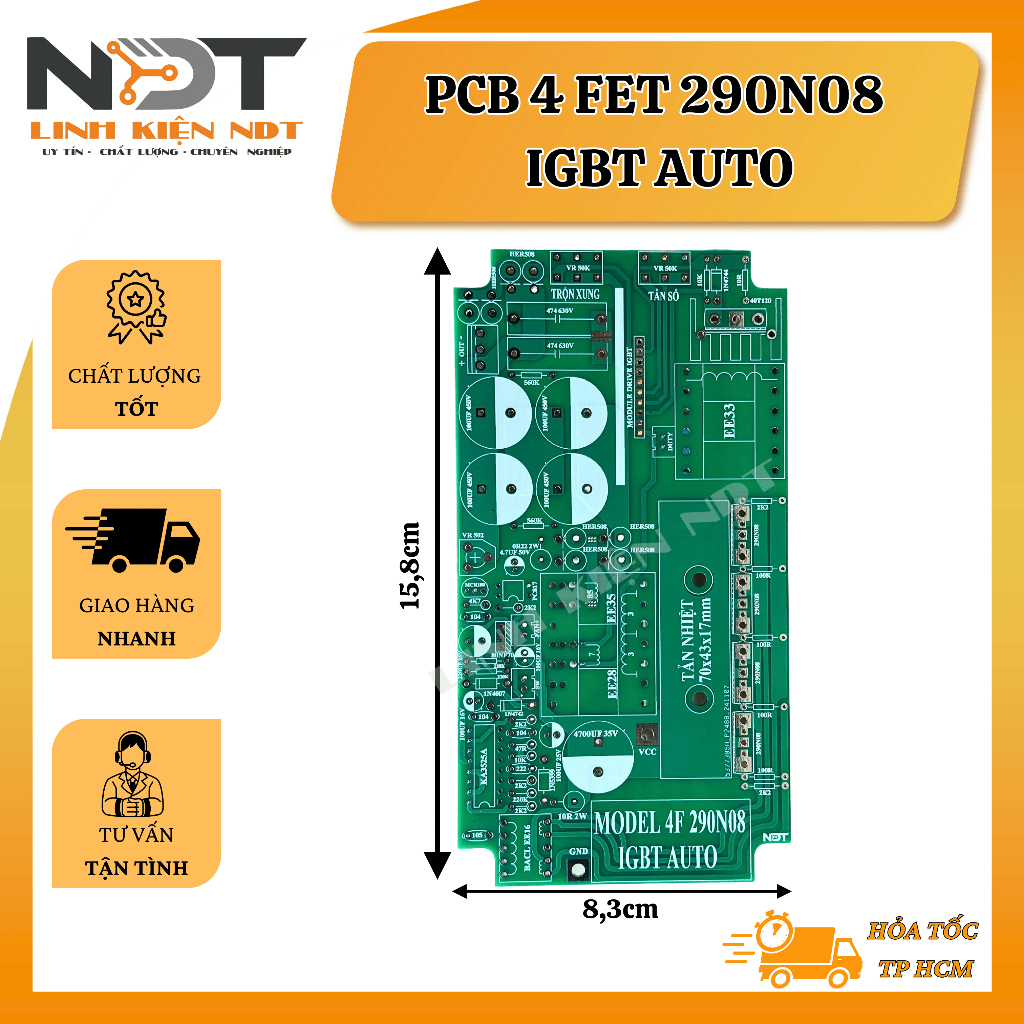 ขนาดใหญ่ 4 FET IGBT PCB CIRCUIT - NDT ELECTRONIC