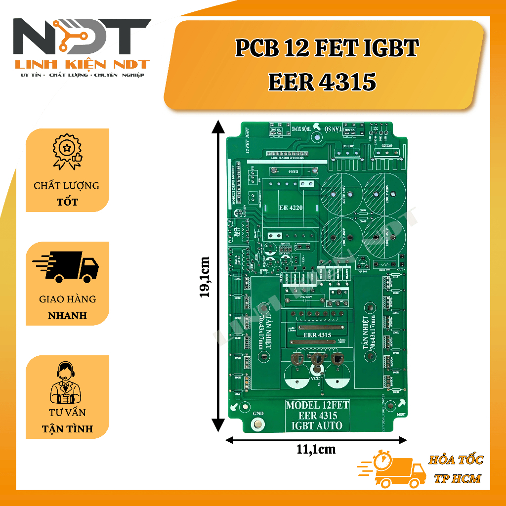 PCB CIRCUIT 12 FET IGBT EER4315 - ส่วนประกอบ NDT