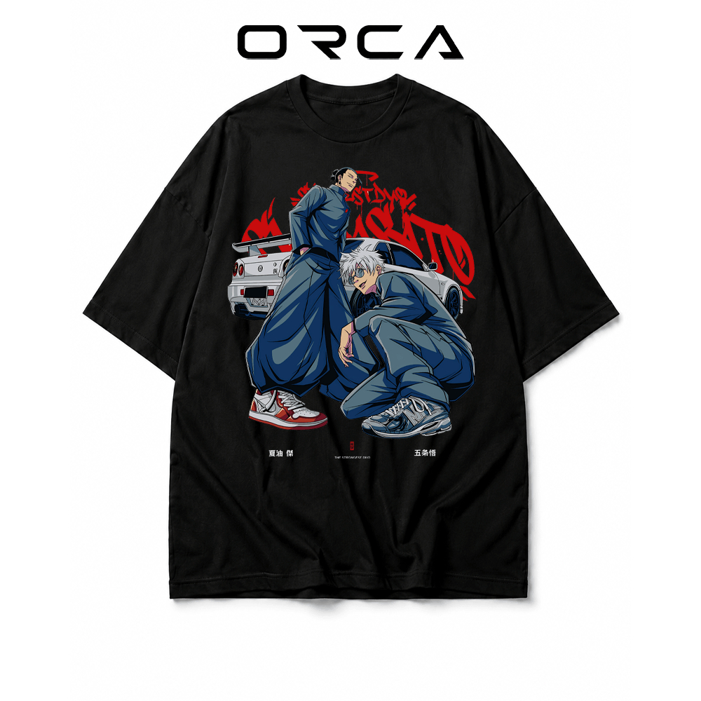 เสื้อยืด Orca พิมพ์ลาย Gojo Satoru Suguru Gato Jujutsu Kaisen - ผ้าคอตตอนคุณภาพสูง - ORCA704