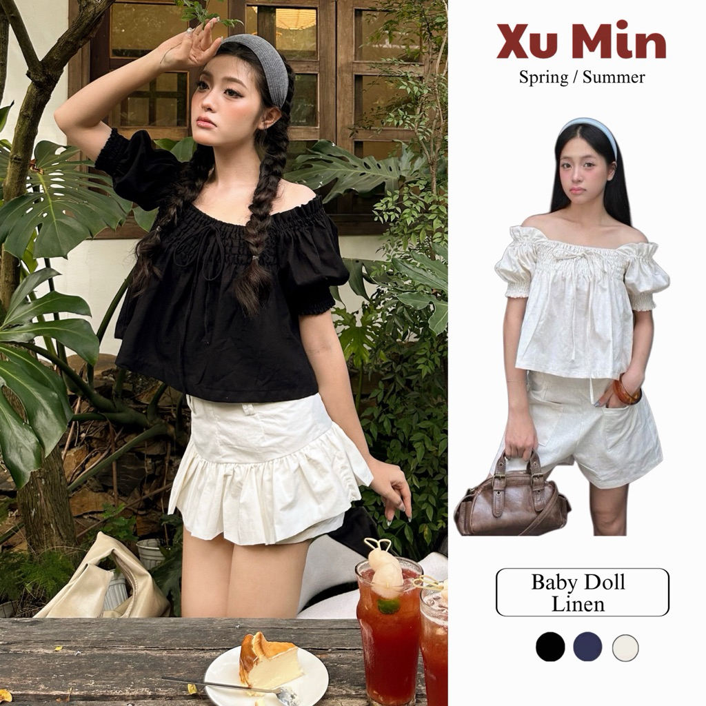 ตุ๊กตาเด็ก เสื้อเชิ้ตผ้าลินิน Xu Min Min ใส่ได้ 2 แบบ