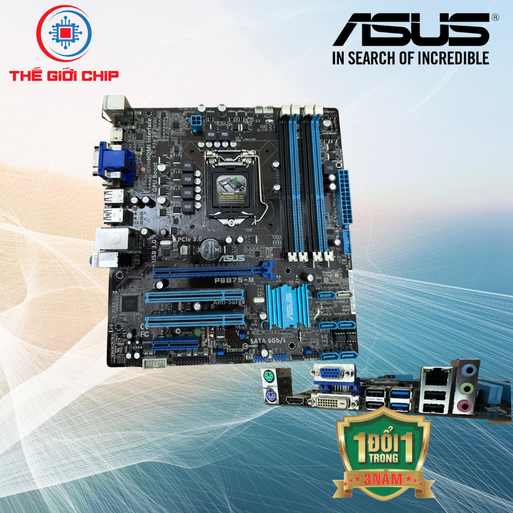เมนบอร์ด (บอร์ดหลัก) Asus P8B75-M (4/Ram Slot) ฉันเหมือนใหม่ 36 เดือนโดยซัพพลายเออร์