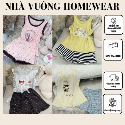 [SQUARE HOUSE] PANDORA COTTON HOUSEWEAR SET FREESIZE<60kg