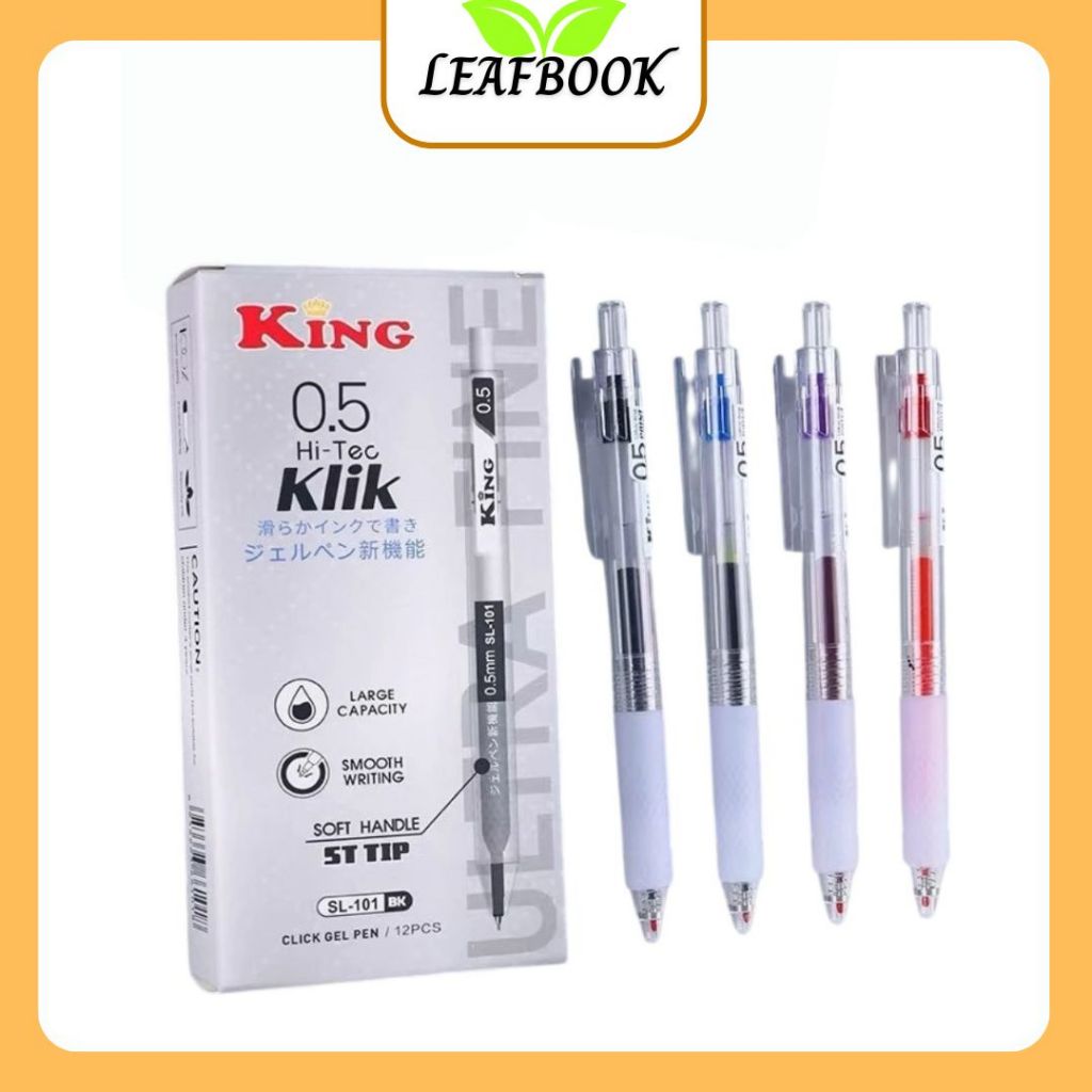 LEAFBOOK Hi-Tec King SL101/ SL-101 Anti-Fatigue ยางเบาะปากกาลูกลื่น 0.5 มม. Nib