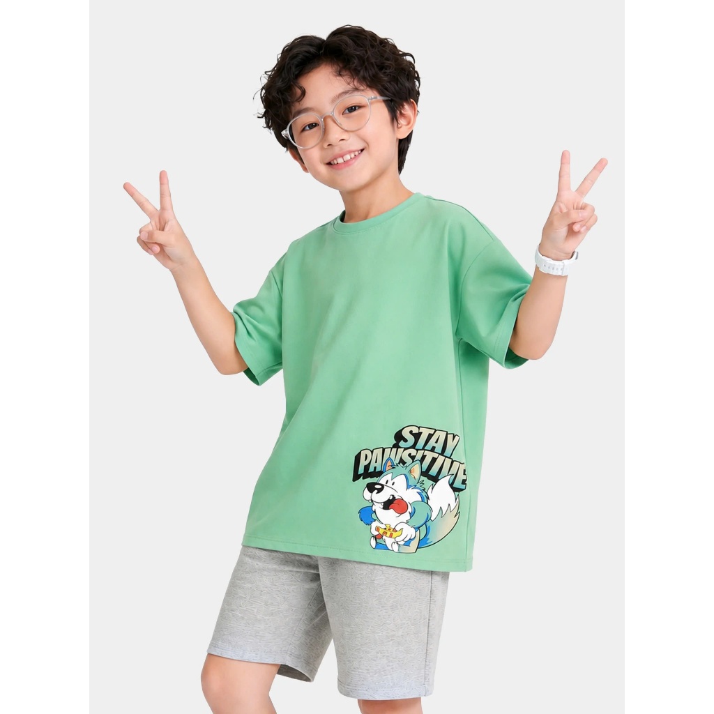 ชุดเด็กผู้ชาย KSH26S031R (อายุ 2-8 ปี) อ่อนเยาว์ ไดนามิก -WOOKIDS