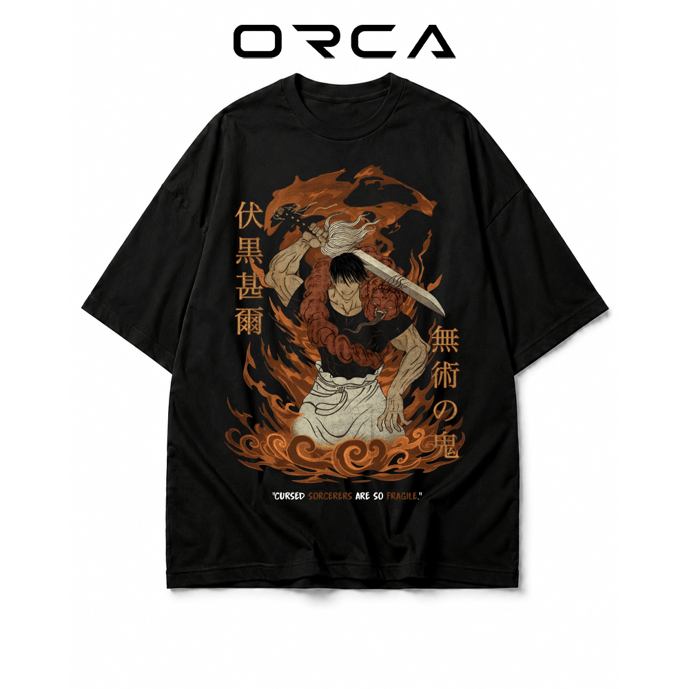 เสื้อยืด Orca พิมพ์ลาย Toji Fushiguro Jujutsu Kaisen - ผ้าคอตตอนคุณภาพสูง - ORCA743