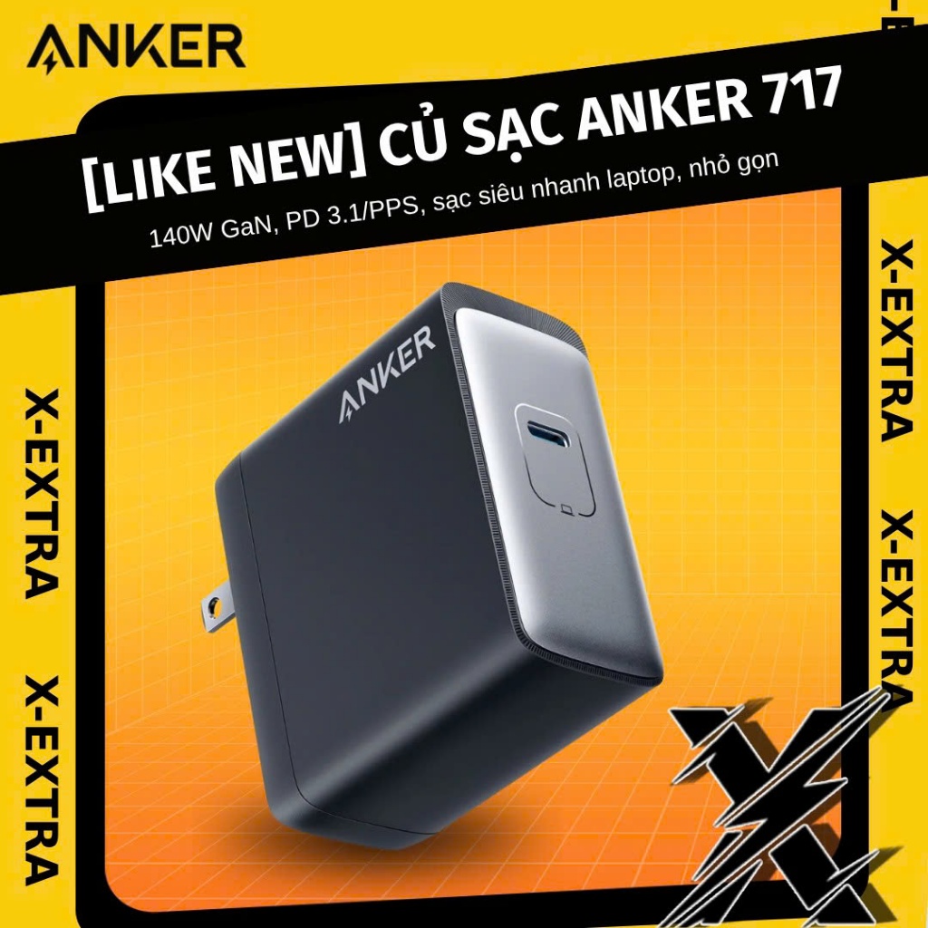 [เหมือนใหม่] ของแท้ ANKER 717 A2341 140W GaN Charger, GaNPrime, PD 3.1, PPS, ชาร์จเร็วสุดสําหรับแล็ป