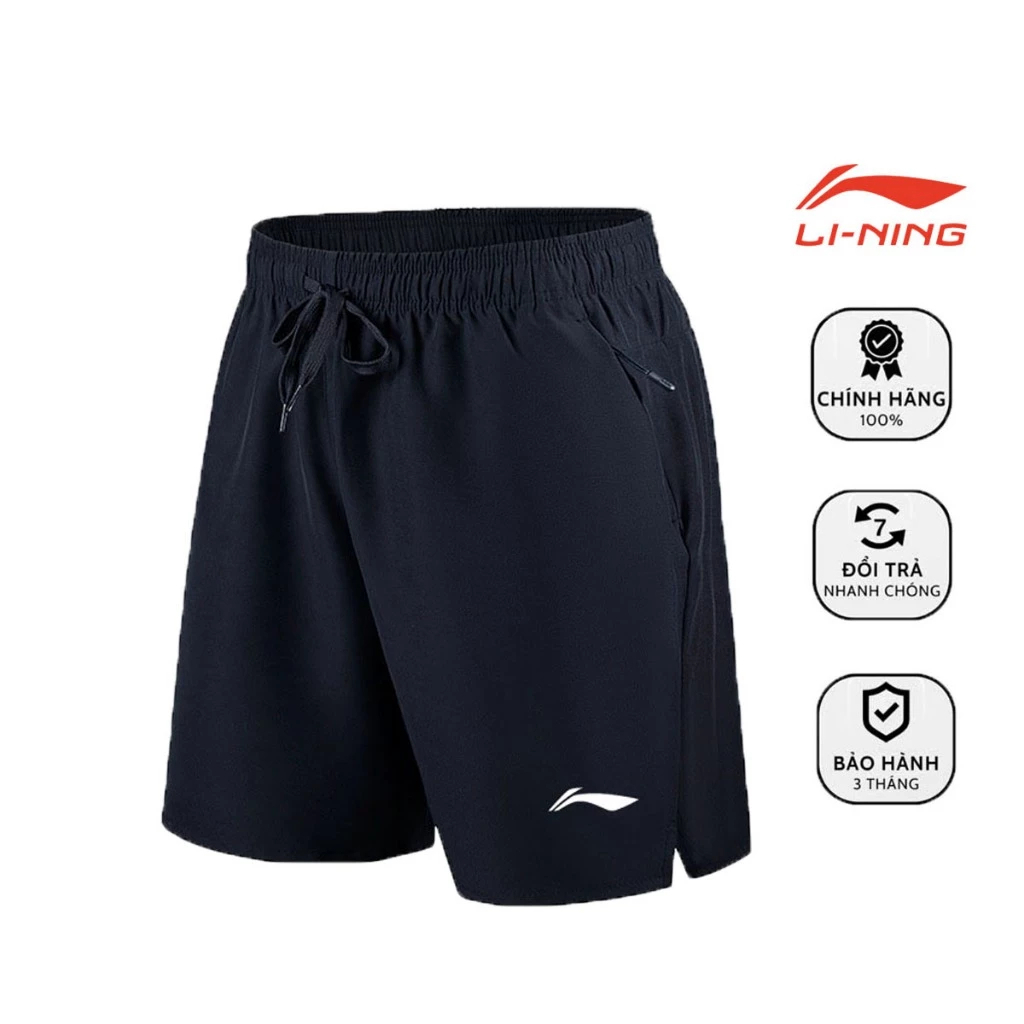 กางเกงขาสั้นผู้ชาย Li-Ning 10 COLORS S01 Ultra กางเกงขาสั้นผู้ชายผ้าลมกีฬานุ่มและเท่พร้อมกระเป๋าซิป 2 SIDE