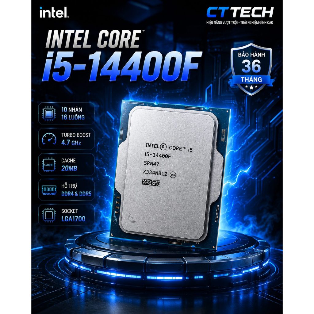 ถาด Intel Core i5-14400F PROCESSOR - ของแท้ใหม่ 36 เดือน