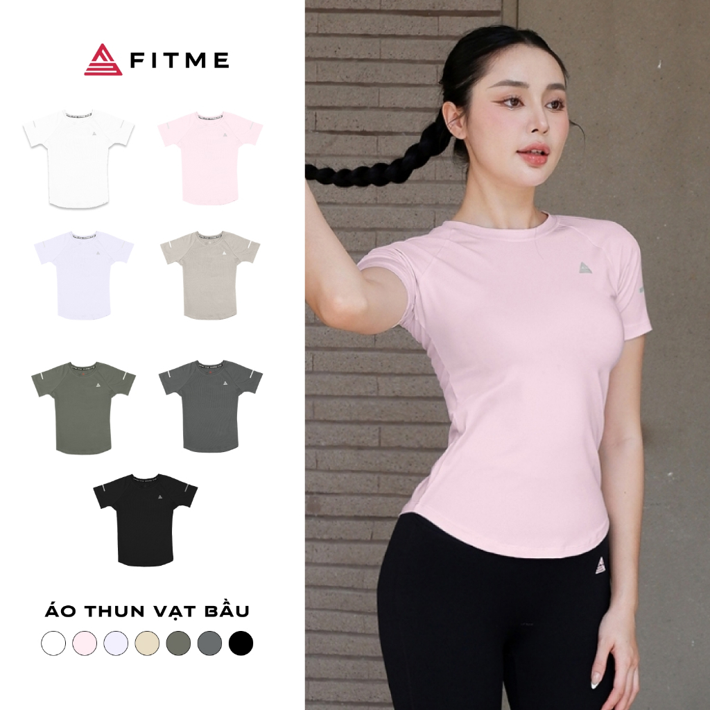 เสื้อยืดกีฬายิมโยคะสําหรับผู้หญิง Fitme พร้อมพนังคลุมท้องระบายอากาศดูดซับเหงื่อ AVBNU