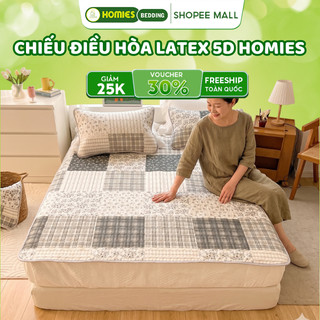 [Tặng Vỏ Gối] Chiếu điều hòa Latex 5D HOMIES Bedding & Décor, Chiếu 5d vải Tencel Mát Lạnh mẫu mới 2026