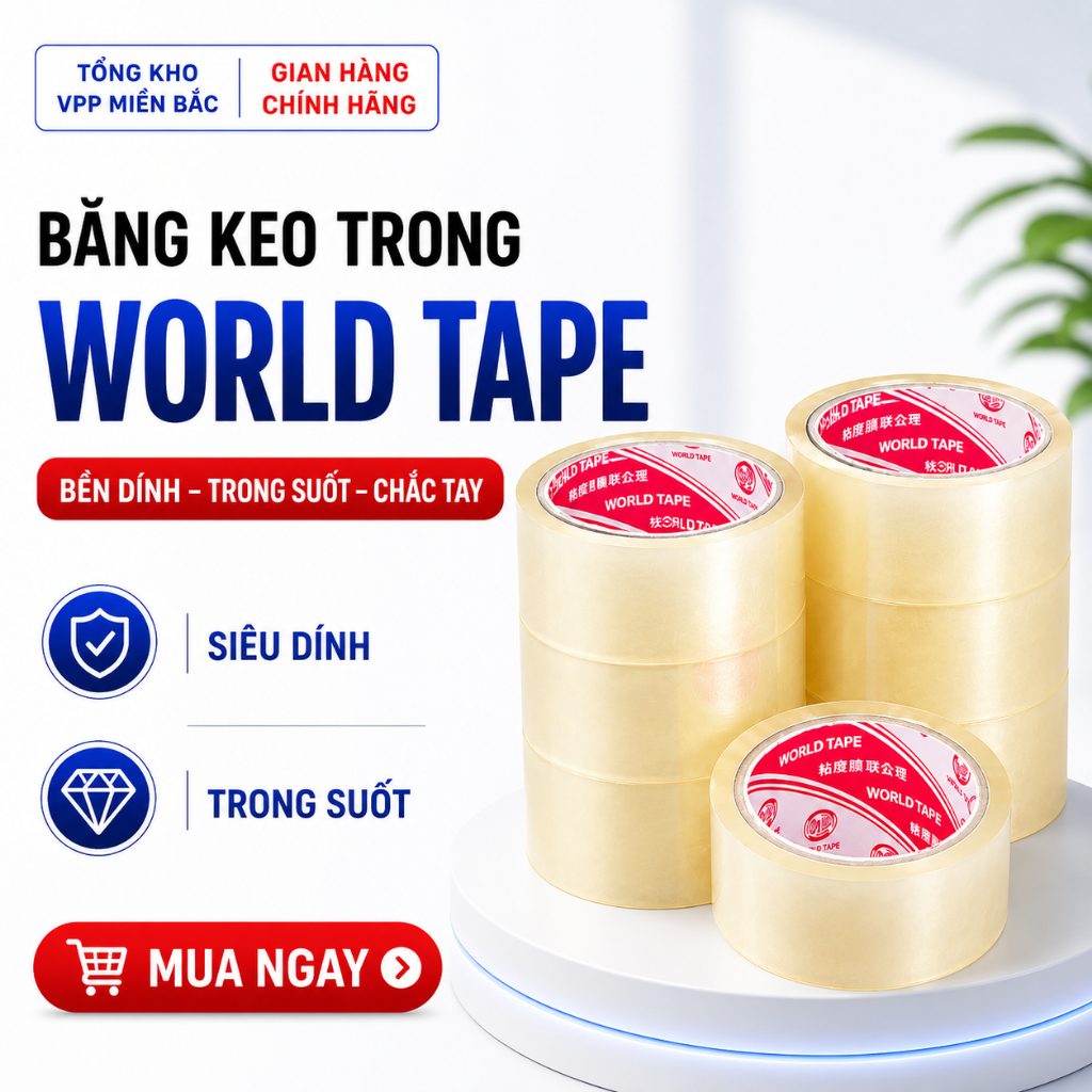 Cuộn băng keo trong 5F 80yard, 100yard, 200 yard