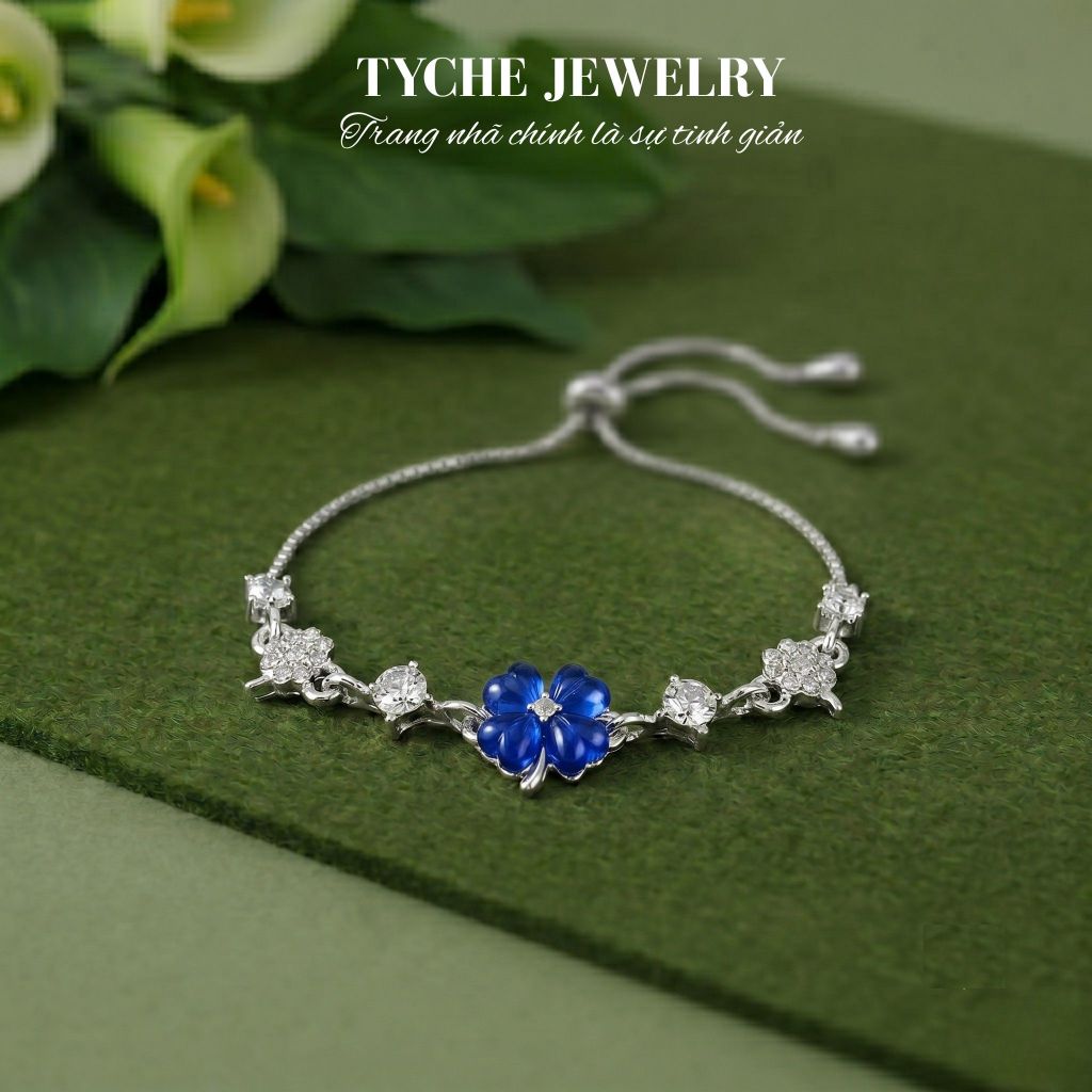Tyche Blue Sky สร้อยข้อมือผู้หญิงหินธรรมชาติ Handmade Mix ประณีต Mini Ball Charm Tyche เครื่องประดับ