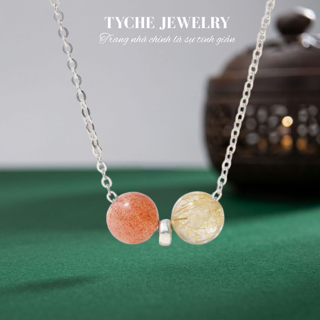 สร้อยคอผู้หญิง Tyche ผสมลูกปัดหินเดี่ยวฮวงจุ้ยธรรมชาติและ Tyche Jewelry Ball Charm