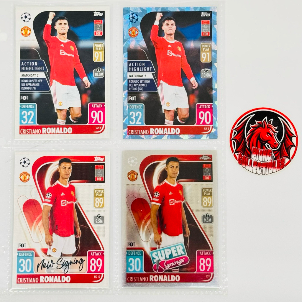 [SUPER RARE] การ์ดฟุตบอล Ronaldo Topps Chrome Match Attax 2021/22