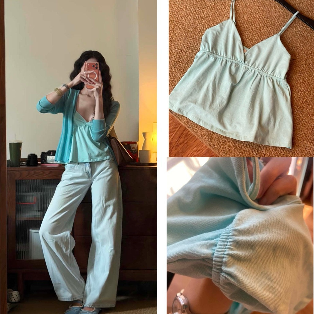 Tiffany Hot Hit style Ulzzang 2S เสื้อยืดผ้าฝ้ายพิมพ์ลาย Chunky Back สําหรับผู้หญิง
