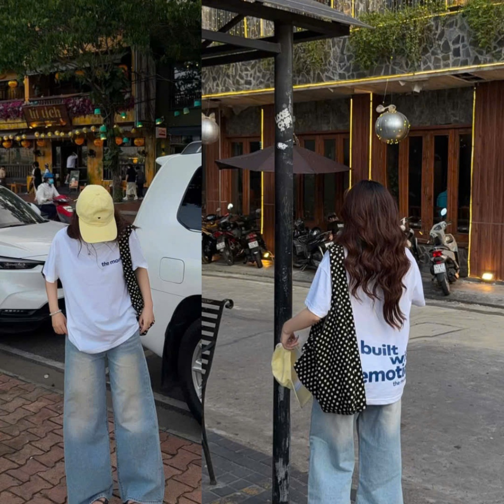 เสื้อยืดคอกลมแขนสั้น Boxy สําหรับผู้ชายและผู้หญิง " EMOTION BASIC "