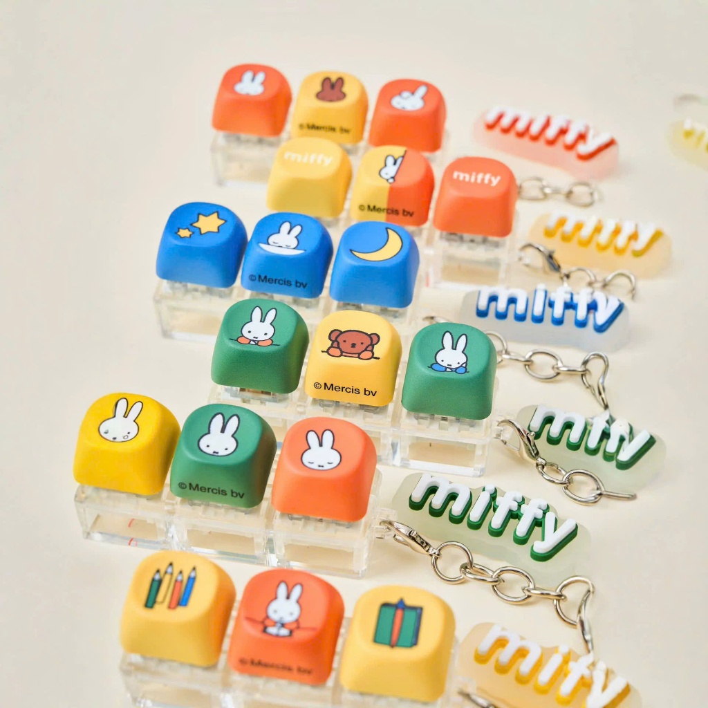 พวงกุญแจปุ่มกด Blindbox Miffy ของแท้ - พวงกุญแจชุดปุ่ม Miffy น่ารัก