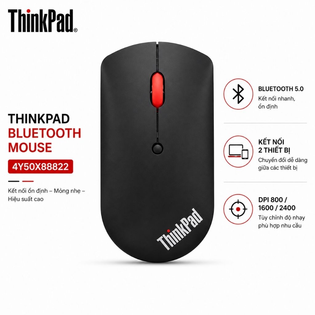 Premium Lenovo ThinkPad Bluetooth Silent Mouse_4Y50X88822 เมาส์ไร้สาย