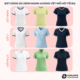 [MUA 2 GIẢM 10%] BST Áo Thun/Polo Coolmate thể thao Nữ ZeroMark Chống vệt mồ hôi cực tốt, thoáng khí co giãn