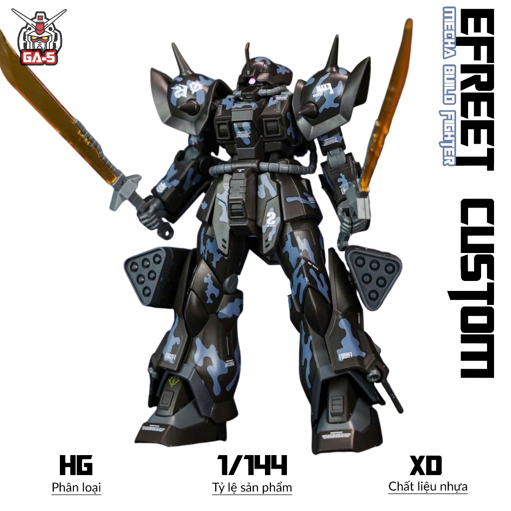 HG Efreet Custom Midnight Model, 1/144 Mecha, ของเล่นประกอบพลาสติก