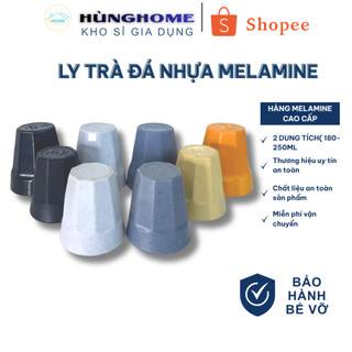 [Kho Sỉ] Ly trà đá nhựa Melamine kích thước Ø8.6 x 9.2cm 250ml 4 màu - HHome