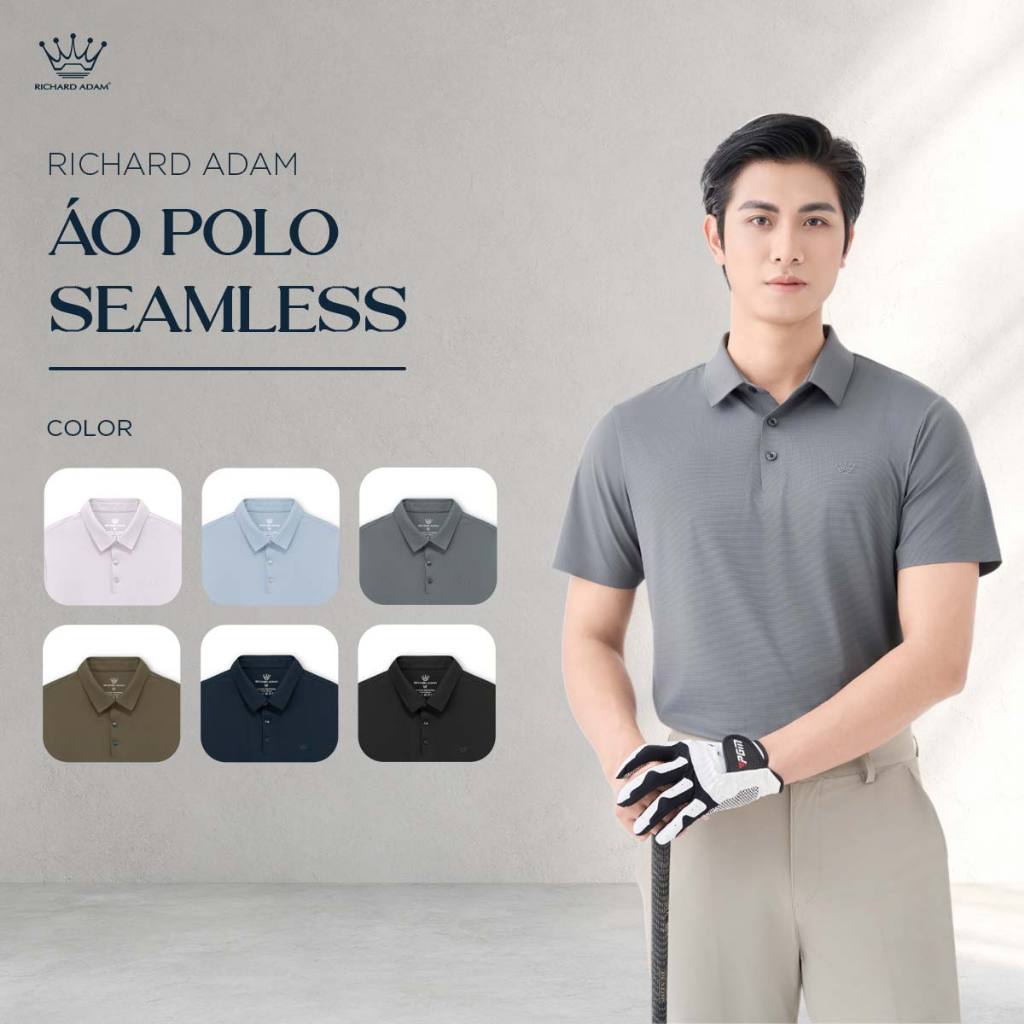 Richard Adam Seamless เสื้อโปโลผู้ชายไร้ตะเข็บ ผ้ายืดหยุ่นนุ่ม ยืดสบาย PL290624
