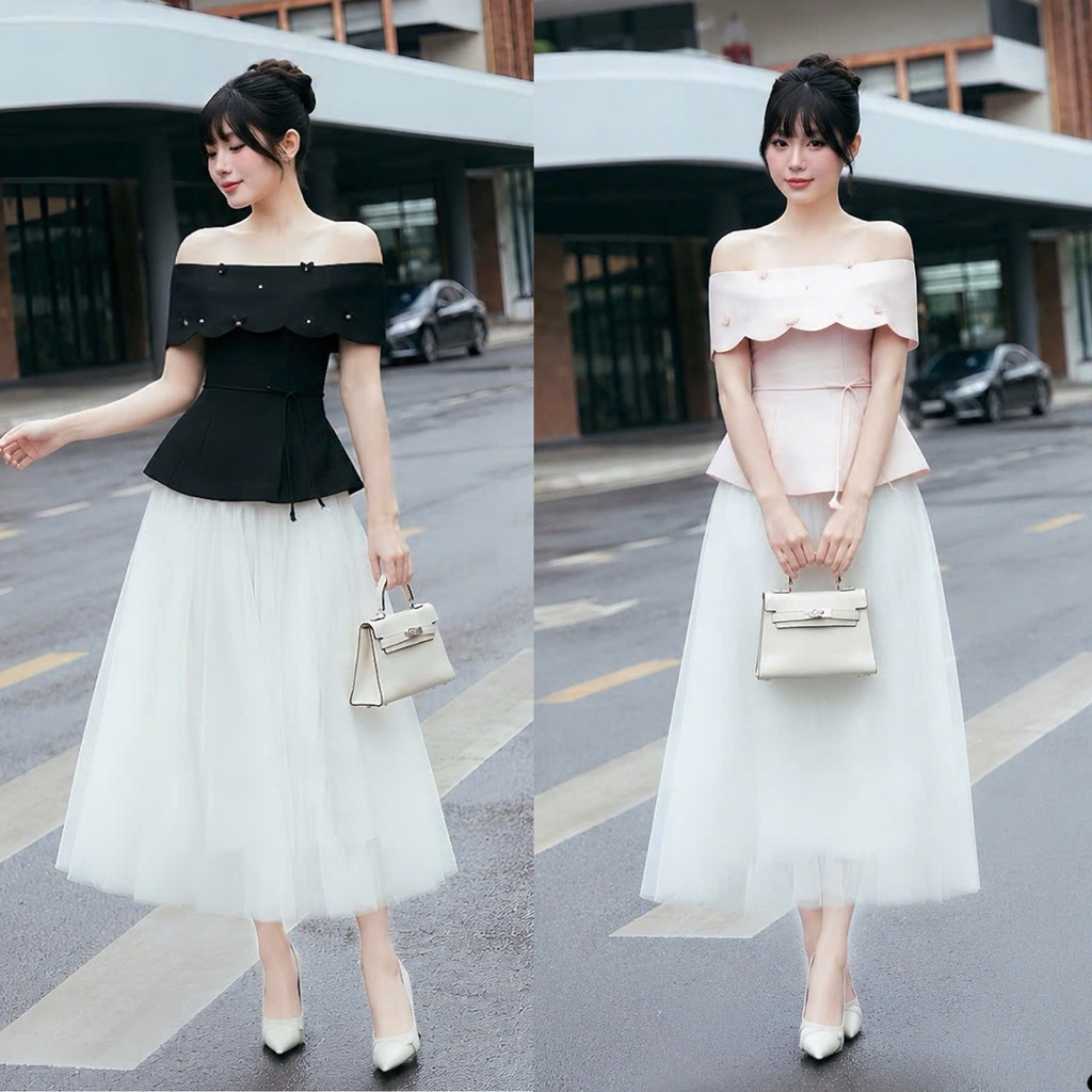น่ารักเรียบหรู ขนาดใหญ่ 50-90KG ชุด คอนซีลเลอร์ Peplum Form สําหรับทํางาน ปาร์ตี้ ออกไปข้างนอก - S12