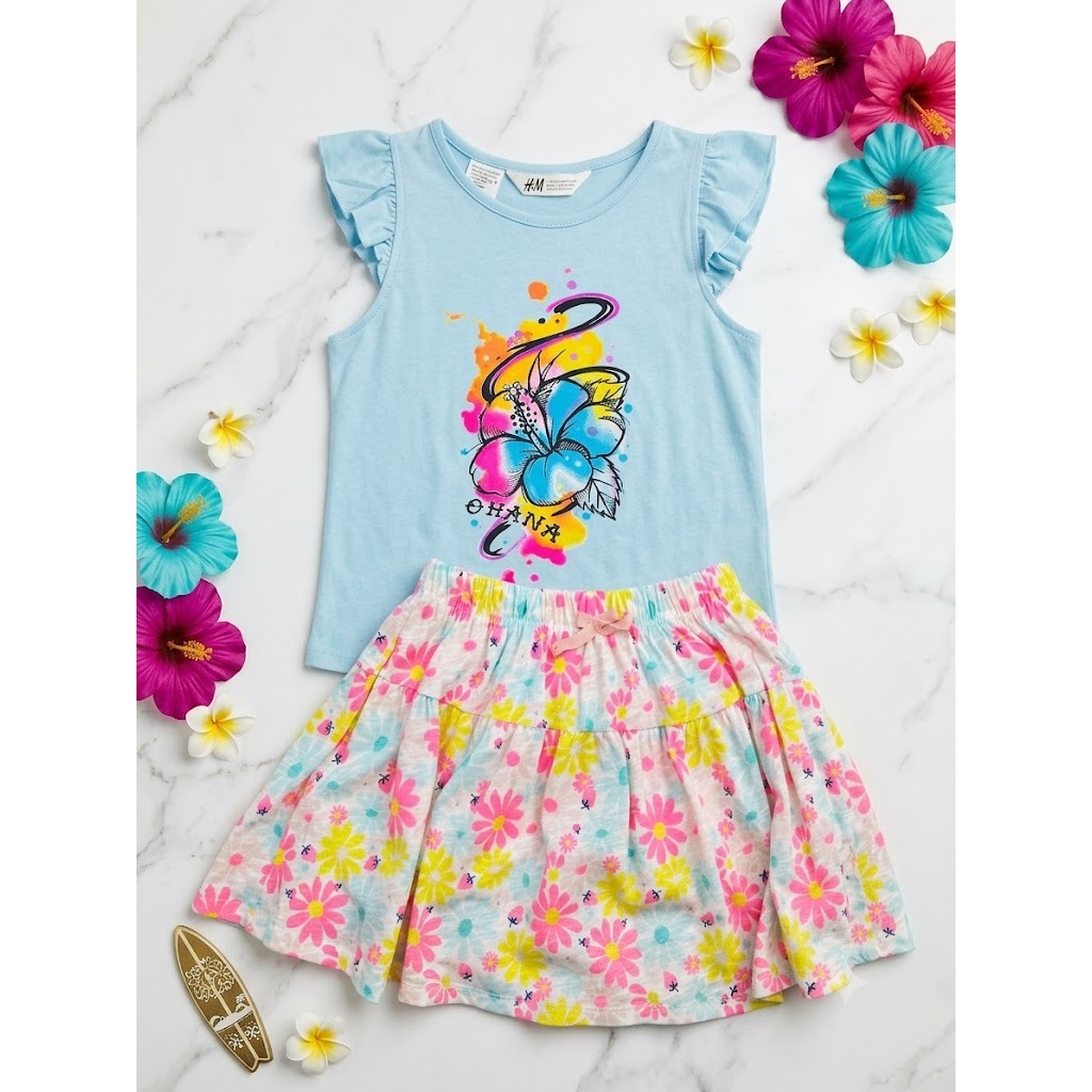 HM ชุดเสื้อนางฟ้า + เสื้อผ้าฝ้ายสีฟ้า OHANA