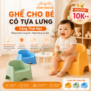 (SẴN) Ghế Ngồi Tựa Lưng Cho Bé Công Thái Học GONHOUSE, Ghế Nhựa Ngồi Cho Trẻ Mẫu Giáo, Ghế Tựa Lưng Thấp Mầm Non