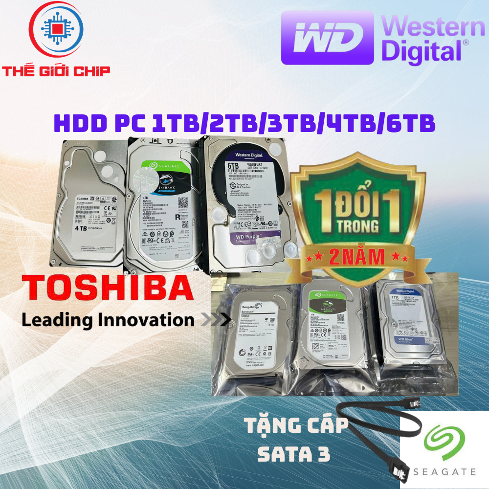 Western/Seagate/Toshiba HDD 1TB*2TB**3TB*4TB*6TB (3.5 นิ้ว/Sata 3) l กล้อง & PC เหมือนใหม่ 24 เดือน