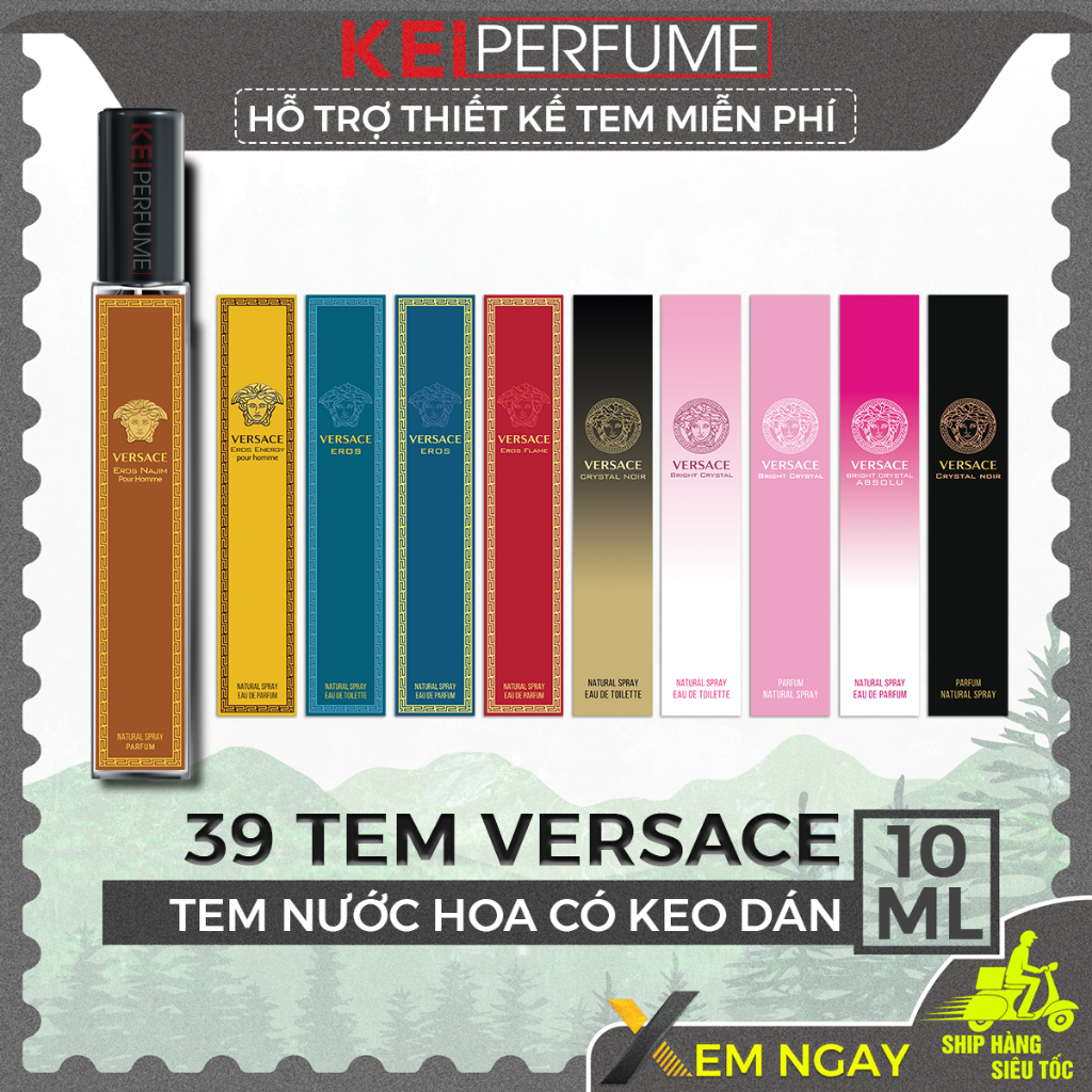39 สติ๊กเกอร์น้ําหอม VERSACE 10ML | Pre-cut All Fragrances พร้อมกาวที่แข็งแกร่ง