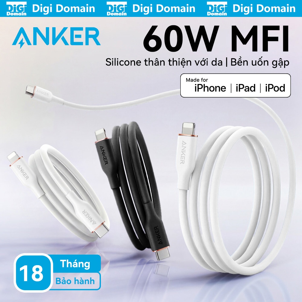ANKER สําหรับ iPhone 6-14Anker USB-C to iph สายชาร์จ, MFi ได้รับการรับรอง Powerline III สายชาร์จซิลิ