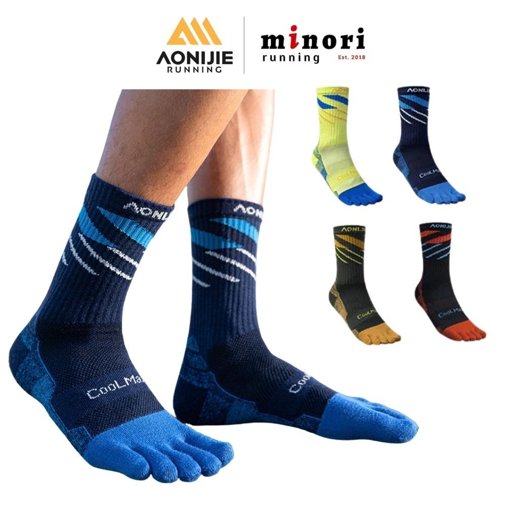 AONIJIE E4846 ถุงเท้าวิ่งกีฬาสําหรับบุรุษและสตรีคอปกสั้นระบายอากาศได้ Anti-Blister