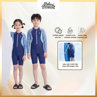Đồ bơi trẻ em unisex tay dài chống UV đi biển - Bikini Passport - KD050_TRI