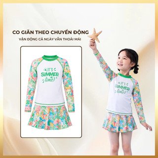 Đồ bơi bé gái tay dài chống UV đi dã ngoại - Bikini Passport - KD024_HOT