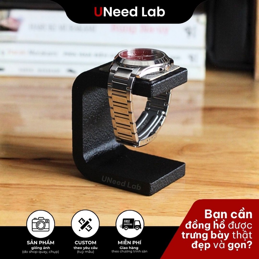 ขาตั้งนาฬิกาลายหนังกันรอย ดีไซน์หรูหราทันสมัย - UNeed Lab UNW02