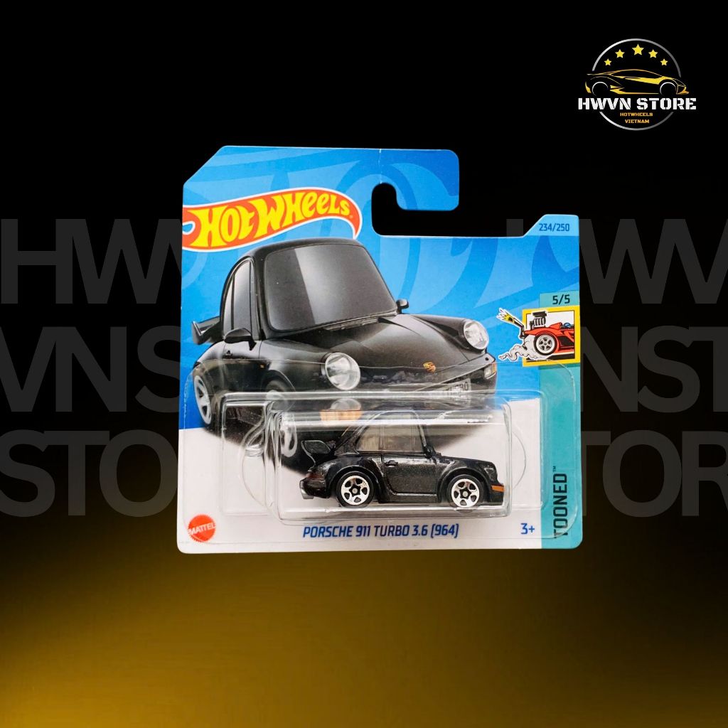 Miniverse - Black Porsche 911 Toon Hotwheels Card Model Car