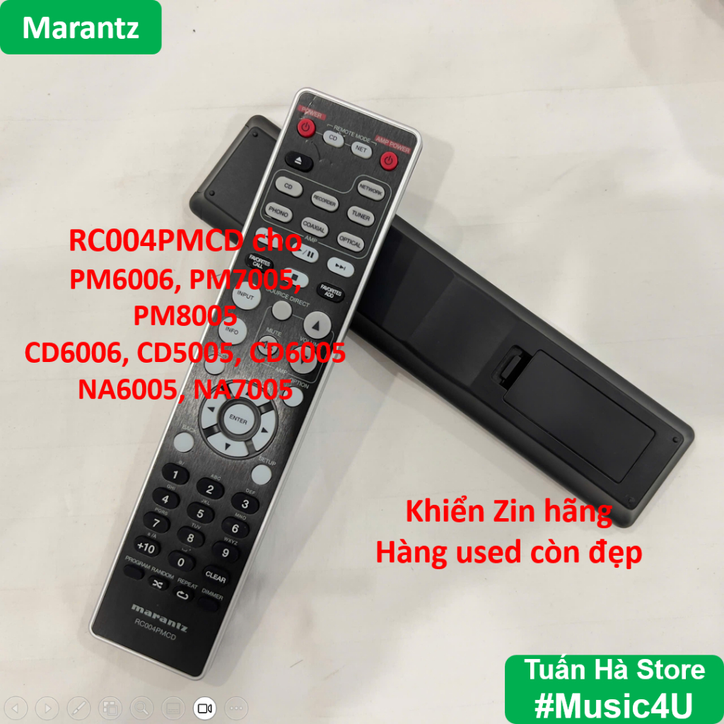 รีโมทคอนโทรล Marantz RC004PMCD – Zinc ท่องดี 90–95% สําหรับ PM6006, PM7005, NA6005, NA7005, PM8005