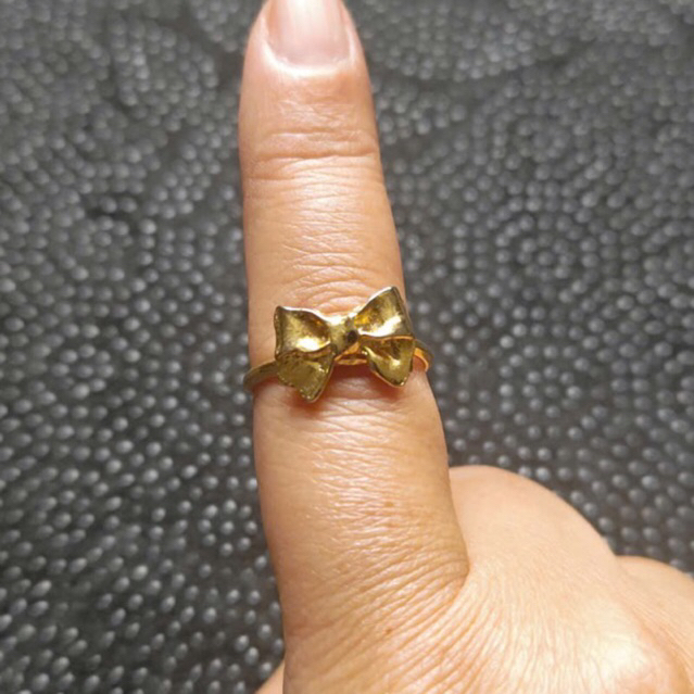 N0621-VINTAGE GOLD BOW RING