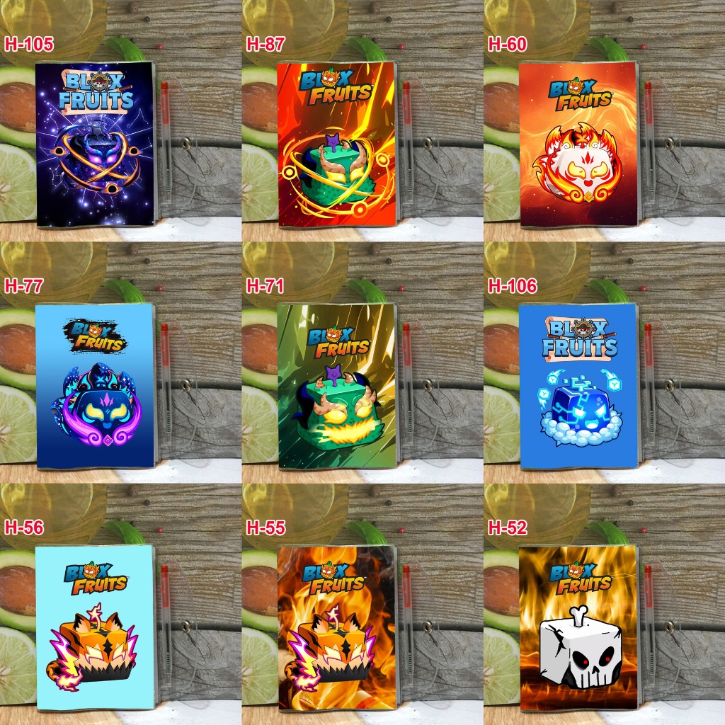 Blox Fruits Notebook - Blox Fruit ผลไม้นานาชนิดและปลายอื่นๆ (พร้อมปากกา)