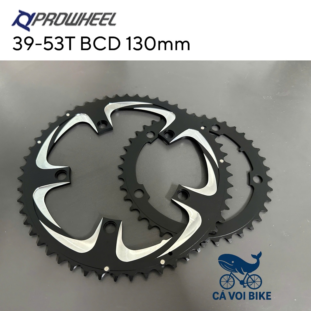 จานโซ่จักรยาน 130BCD 39-53t เฟืองโซ่จักรยาน 2 ขั้นตอน 39-53T จานโซ่สําหรับ BCD 130 เพลาข้อเหวี่ยง PR