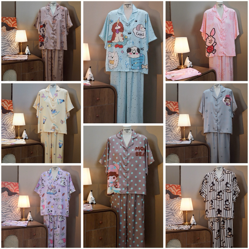 MonyBear Silk Pajama Bat Sleeve Han Chau Silk Pants (ไม่มีอุปกรณ์เสริม)