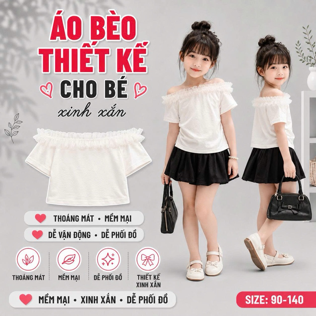 ออกแบบเสื้อเปิดไหล่ สําหรับ GIRLS 9-45KG – PRETTY น่ารัก ใส่สบาย