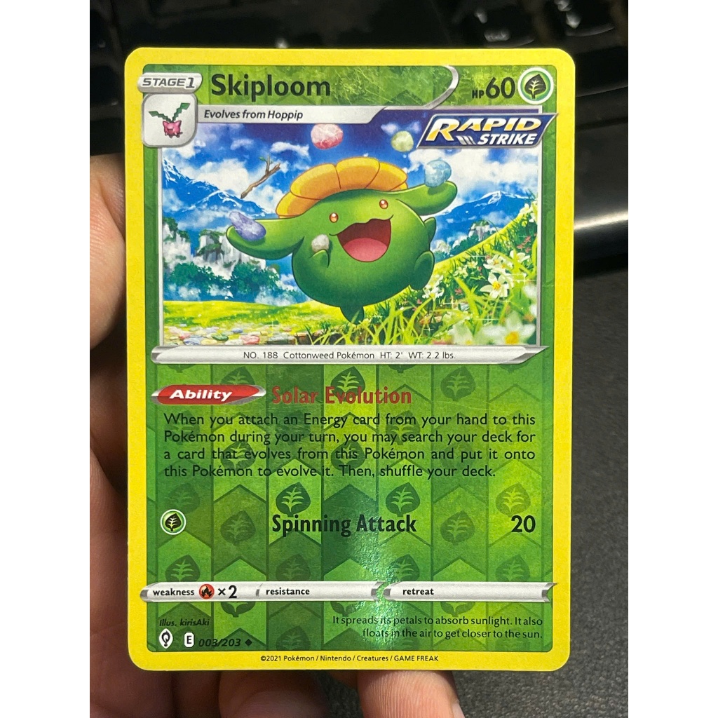 [KW2 Pokemon] [EN] [เล่น] Skiploom Card - 003/203 - Uncommon Reverse Holo